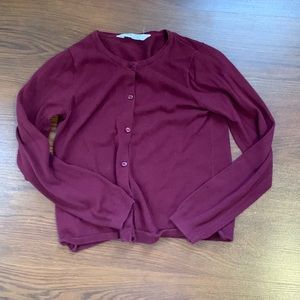 Maroon cardigan kids h&m sweater 9-10